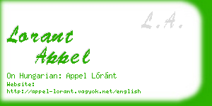 lorant appel business card